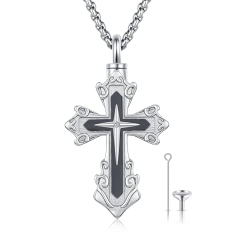 925 Sterling Silver Celtic Cross Urn Necklace for Ashes - color: silver-n