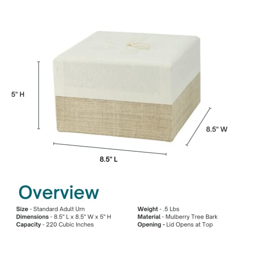 Embrace Biodegradable Cremation Urn for Ashes - White Hemp - color: White Hemp