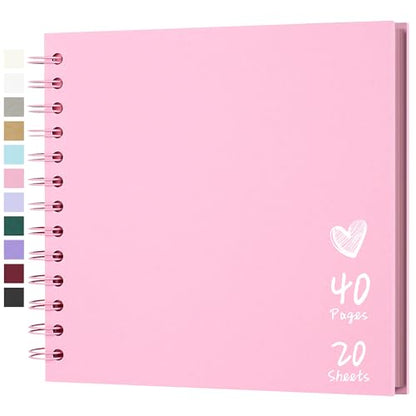 Scrapbook Photo Album 7"x7" 20 Sheets 40 Pages Hardcover Kraft Paper Khaki - color: Pink, size: 7"x7" 20 Sheets