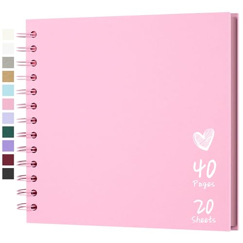 Scrapbook Photo Album 7"x7" 20 Sheets 40 Pages Hardcover Kraft Paper Khaki - color: Pink, size: 7"x7" 20 Sheets