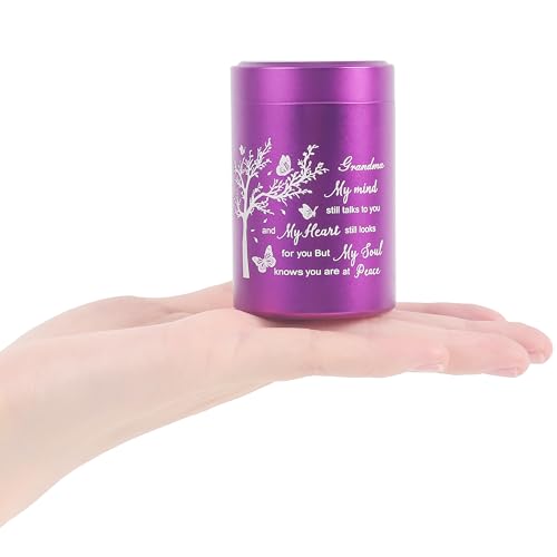3 Inch Small Urn for Human Ashes Aluminum Mini Cremation Small Keepsake Urn for Sharing Ashes Mini Urn-Grandma Purple - size: Purple-Grandma