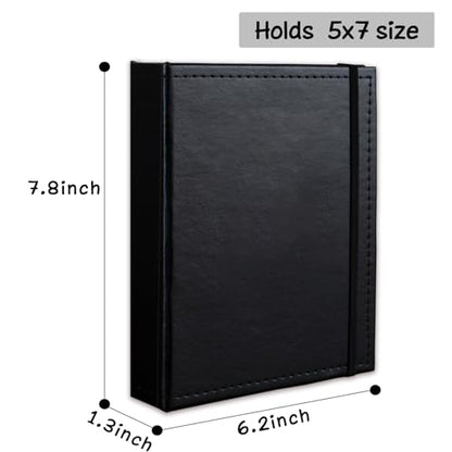 Photo Album 5x7 52 Pockets Pack of 2 Leather Cover Picture Book Holds 5x7 Photos for Wedding, Baby, Family, Graduation - color: Black, size: 5x7 (2 PK)