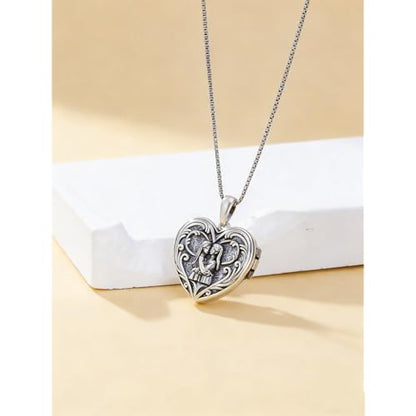 Poiuy Heart Locket Necklace for Women Photo Locket Necklace Gifts For Women | That Holds Pictures Locket Jewelry Anniversary Birthday Christmas Memento Gifts for Mom Daughter Women Girlfriend Sister - style: 02-sister