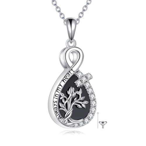 TIGER RIDER Pet Paw Necklace 925 Sterling Silver Cross Infinite love Necklace Pendant Pet Jewelry Gift for Dog Cat Lovers - style: Tree of life
