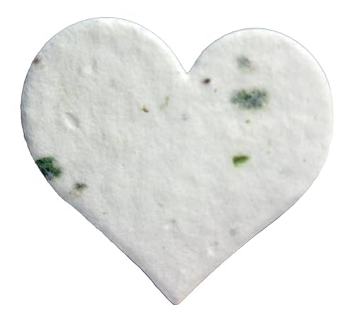 Of The Earth Handmade Paper - Small Heart Shape Seed Embedded Cotton Tags - 1.75" X 1.5" - Set of 50 (03s Chard) - color: 03s Chard