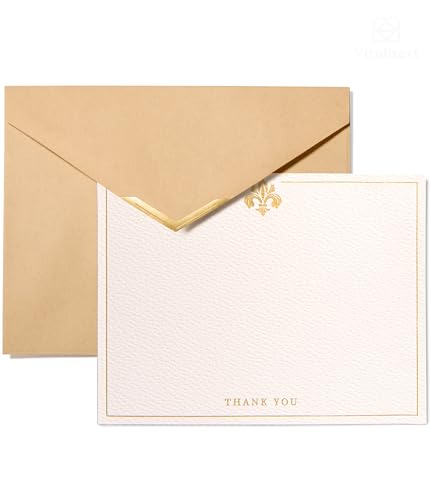 Vitalizart Debossed Thank You Cards with Envelopes 32 Pack 4.3" x 5.5" | 250 gsm Thick Textured Cardstock, Elegant Foil Design, Blank Inside for Business Wedding Bridal Shower Baby Shower Graduation - color: White Debossed, size: 32 pcs
