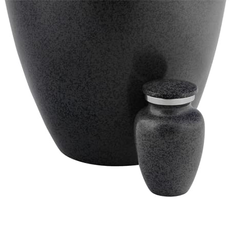 Graystone Keepsake Cremation Urn for Ashes, Aluminum, Gray Urn, Keepsake Sized Cremation Urn, 3 Inches High - color: Graystone