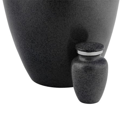 Graystone Keepsake Cremation Urn for Ashes, Aluminum, Gray Urn, Keepsake Sized Cremation Urn, 3 Inches High - color: Graystone