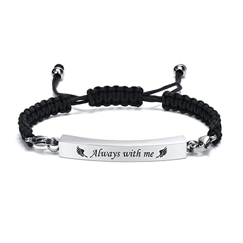 MPRAINBOW Adjustable Cremation Memorial Urn Bracelet, Stainless Steel Cremation Manmade Braided Urn Bracelet Keepsake Urn Bracelet for Ashes with Fill Kit - color: Style H -Silver