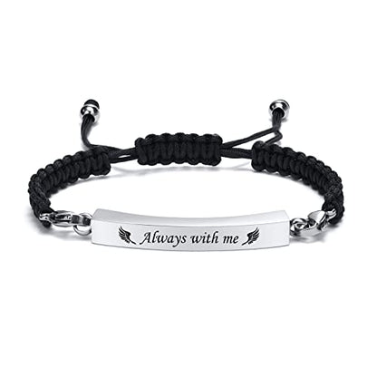 MPRAINBOW Adjustable Cremation Memorial Urn Bracelet, Stainless Steel Cremation Manmade Braided Urn Bracelet Keepsake Urn Bracelet for Ashes with Fill Kit - color: Style H -Silver