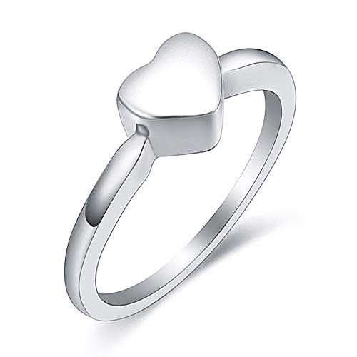 Oinsi Urn Rings for Ashes, Heart Cross Infinity Shape Cremation Rings for Ashes for Women Men Finger Ashes Ring Memorial Jewelry for Loved Ones with Filling Kits - color: A-Heart-10#