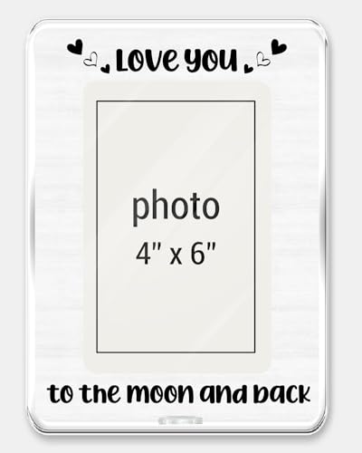 Anniversary Wedding Picture Frame Gifts for Couple Women Men | Engagement Bridal Shower Gifts, Love You to the Moon and Back Romantic Photo Frame for 4 x 6 Inch Photo - color: LOVE
