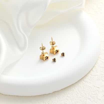 Small Star Urn Earrings for Ashes Cremation Earrings for Women Stainless Steel Cremation Jewelry Memorial Earring Keepsake Jewelry of Loved Ones with Fill Tool - color: Gold