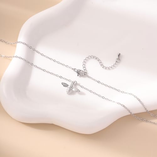 RZKING Silvery Necklace for Women, Gifts for Friend Mom Daughter Teacher - style: Bee