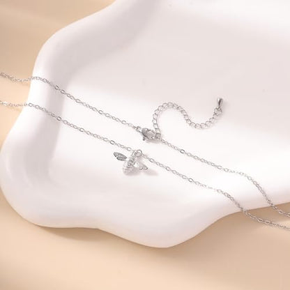 RZKING Silvery Necklace for Women, Gifts for Friend Mom Daughter Teacher - style: Bee