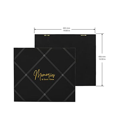 New View Gifts MEMO Wall Hanging 19' X 16' French Memo & Photo Board, Memories Black Linen Fabric, 19" X 16" X .6" - color: Black, style: Memories