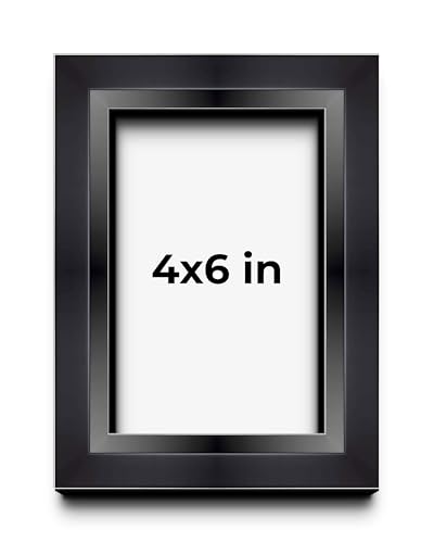 4x6 Inch Shadow Box Black Beveled Display Frame | 1.5 Inches Deep | 1 Inch Wide Moulding | Includes Shatter Resistant Acrylic Plexiglas, Acid-Free Backing and Hanging Hardware - size: 4x6