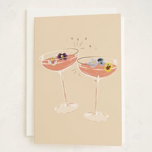 Minted | Wedding & Bridal Shower Card, 5x7 w/Envelope | Flower Cheers - color: Flower Cheers
