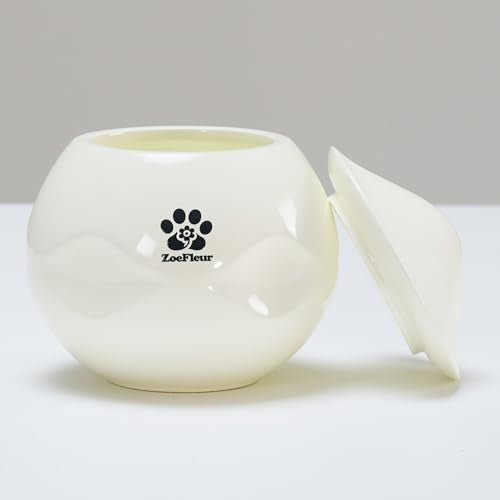 Landscape Art Pet Urn, Resin Memorial Box for Cat or Dog Ashes, Small Keepsake(A-White) - color: A-white