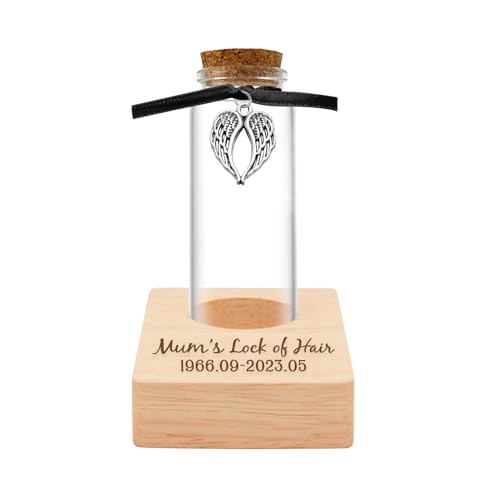 Personalized Loss of Loved One Photo Frame Memorial，Custom lock of Hair Keepsake Jar,Remembrance，Bereavement,Sympathy Gift for Lost Mom, Dad， Friends, Sisters, Grandparents (Style 1) - style: Style 1