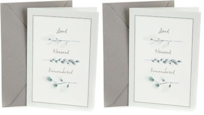 Hallmark Sympathy Card (Loved, Honored, Remembered) (Pack of 2) - size: 5 inches x 7.2 inches (Pack of 2)