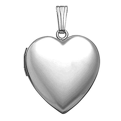 PicturesOnGold.com Silver Sweetheart Heart Locket - 3/4 Inch X 3/4 Inch - style: Locket + Photo