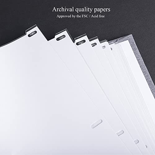 1DOT2 Photo Album with Writing Space, 100 Pages, Linen Cover, Blue - color: Blue