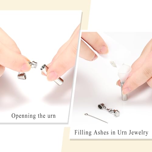 Oinsi Car Charm & Cylinder Urn Necklace for Ashes Stainless Steel Tube Cremation Urn Jewelry Necklace for Ashes Memorial Keepsake Gifts - color: Style-C