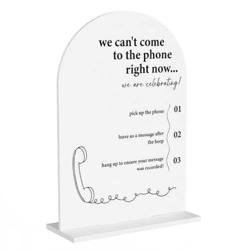 Audio Guestbook Sign Photo Guestbook Sign for Wedding Engagement Bridal Shower Party Acrylic sign for Table Desk - color: come to the phone