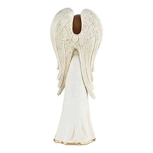 Dicksons Loved You Yesterday Angel with Heart Ivory 3.5 x 8 Resin Stone Tabletop Figurine