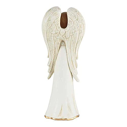 Dicksons Loved You Yesterday Angel with Heart Ivory 3.5 x 8 Resin Stone Tabletop Figurine