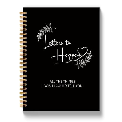 Letters to Heaven Notebook Journal 5.5x8.3,Grief Journal for Women | Sympathy Gifts for Loss of Loved One, Remembrance Bereavement Gifts Spiral Hardcover Notebook - color: Letters Heaven