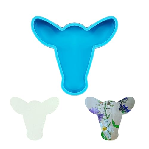Silicone Cow Car Freshie Mold, Blue Bull Skull Mold, Resin Casting Mold for DIY, Crafting,Handmade, 3.86" x 3.5" x 1" - color: Blue bull skull-A