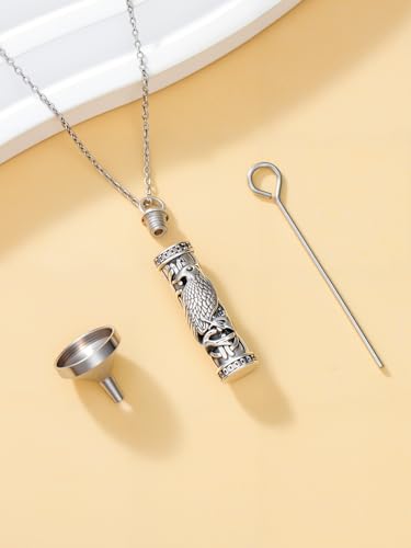 JKR Keepsake Urn Necklace for Ashes Cremation Jewelry Memorial Gift - style: 4-Raven
