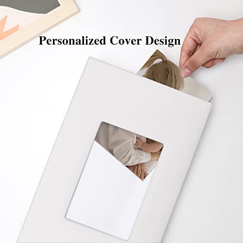 Vienrose 4x6 Photo Album,300 Pockets,Linen Cover with Window,White | Linen Hardcover, Slip In Photo Book, Family Memory Album, Travel Keepsake - color: White, size: 300 Pocket