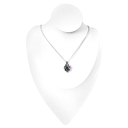 Paw Print Heart Pet Ashes Memorial Necklace with Mini Inner Box-Rainbow | Pet Cremation Jewelry for Ashes, Cremation Urn Jewelry to Hold Dog & Cat Ashes Pendant with Box Filling Tools - color: Rainbow