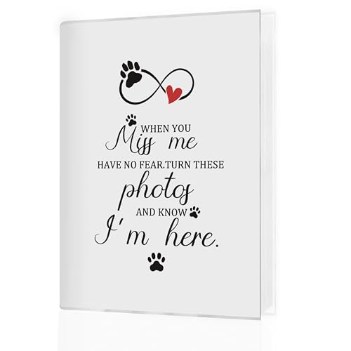 Pet Memorial Photo Album 4x6, Dog Memorial Gifts for Loss of Dog, Loss of Cat Sympathy Gift, Pet Remembrance Small Memory Photo Album Book for 18 Pockets Hold 36 Pictures - color: PAW Miss