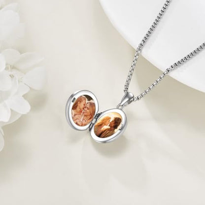 ONEFINITY Locket Necklace That Holds Picture Locket Memorial Pendant Jewelry Keepsake Gift for Men Women - color: Compass