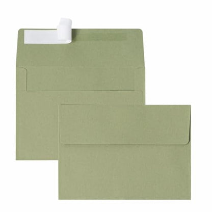 A7 Sage Green Envelopes 5x7 50 Pack, Self Seal for Earthy Bridal Shower - color: Sage Green, size: 50 Pack A7 (5.31x7.28in) Envelopes