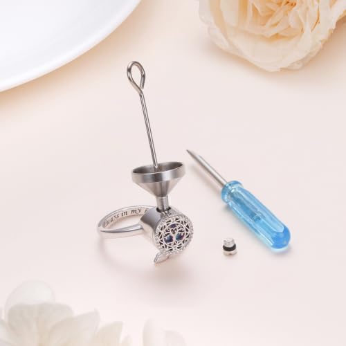 Tree of Life Urn Ring for Ashes 925 Sterling Silver Cremation Ring | Adjustable Family Tree with Opal Memorial Keepsake Jewelry Always in My Heart Cremation Ash Open Ring for Women