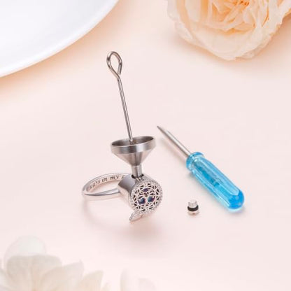 Tree of Life Urn Ring for Ashes 925 Sterling Silver Cremation Ring | Adjustable Family Tree with Opal Memorial Keepsake Jewelry Always in My Heart Cremation Ash Open Ring for Women