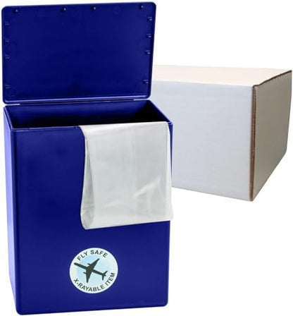 CarrySafe TSA-Approved Travel Urn Kit – Personalized Temporary Cremation Urn for Human Ashes – Airline Friendly, 200 Cu in, Blue Plastic with Travel Box - color: Blue