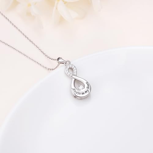 S925 Sterling Silver Urn Ashes Keepsake Cremation Memorial Necklace Jewelry - style: Urn Infinity