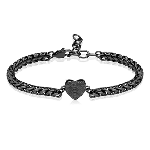 zeqingjw Heart Urn Bracelet for Ashes for Women Stainless Steel Cremation Bangle Jewelry Adjustable Keepsake Memorial Bracelet Loved Ones Ashes Holder Keepsake - color: Black