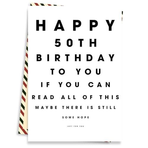 50th Birthday Card, 50th Birthday Cards for Him Her with Seal and Envelope, Happy 50 Birthdayy Card for Women Men Mom Dad Grandma Grandpa Friend Sister Brother Coworker Husband Wife - color: 50th