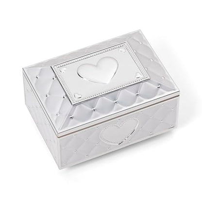 Lenox Childhood Memories Black Ballerina Jewelry Box, Silver/Pink | silverplate over stamped steel | wind-up musical design | keepsake jewelry organizer gift | 4.25 inch - style: African American Ballerina