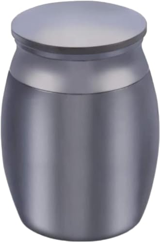 Small Urns for Ashes Mini Human Urns Small Keepsake Stainless Steel Mini Waterproof Memorial Cremation Container Jar for Memorial Pet（Black）