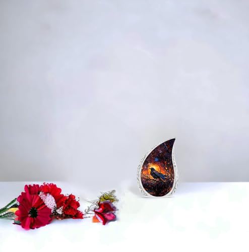 Raven's Mystical Roost - Teardrop Cremation Keepsakes for Ashes - Small Urn - Miniature Urns for Human Ashes - Burial Urns for Adult Human Ashes - Decorative Urn - Keepsake Urn, 3 Inch, 2Pcs - size: Keepsake-2