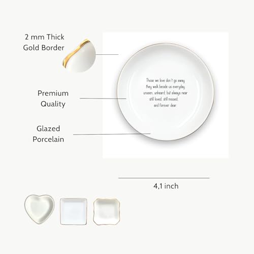 Customized Circle Ring Dish, White Ceramic Memory Dish, Trinket Storage For Sympathy, Grief Gift, Friendship Family, Pet Sympathy - Those We Love Don't Go Away - color: Sympathy 2