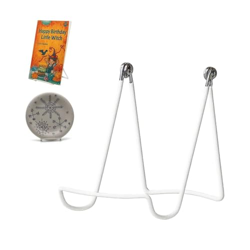KINGDOM SOLUTIONS - 4.75" White Metal Display Stand Made in USA - 6 Pack - color: White Adjustable, size: 4.75" (6-pack)